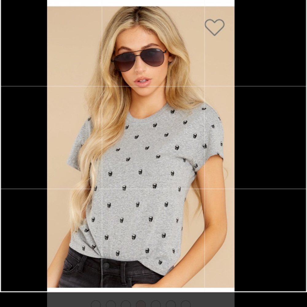 Z Supply Skull Short Sleeve Crop Tee Boxy Medium